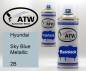 Preview: Hyundai, Sky Blue Metallic, 2B: 400ml Sprühdose + 400ml Klarlack - Set, von ATW Autoteile West.